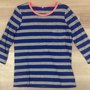Y2K Gap Striped 3/4 Sleeve Top